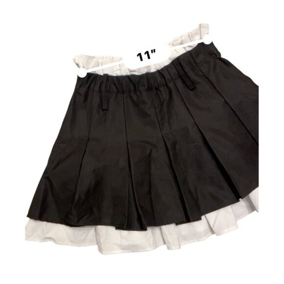 Women's Color Block High Waisted Skirt Double Layer Pleated Y2k Mini Skirts XS b - Picture 6 of 7